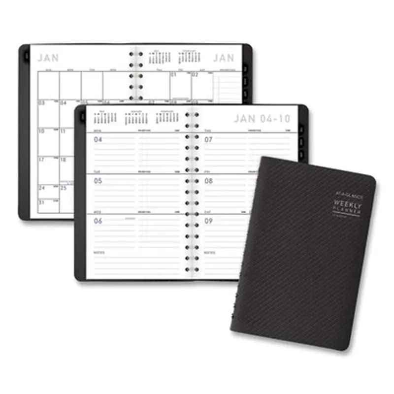 Contemporary Weekly/Monthly Planner, Open-Block Format, 8.5 x 5.5, Graphite Cover, 12-Month (Jan to Dec): 2026 - Appointment Books & Planners | AT-A-GLANCE