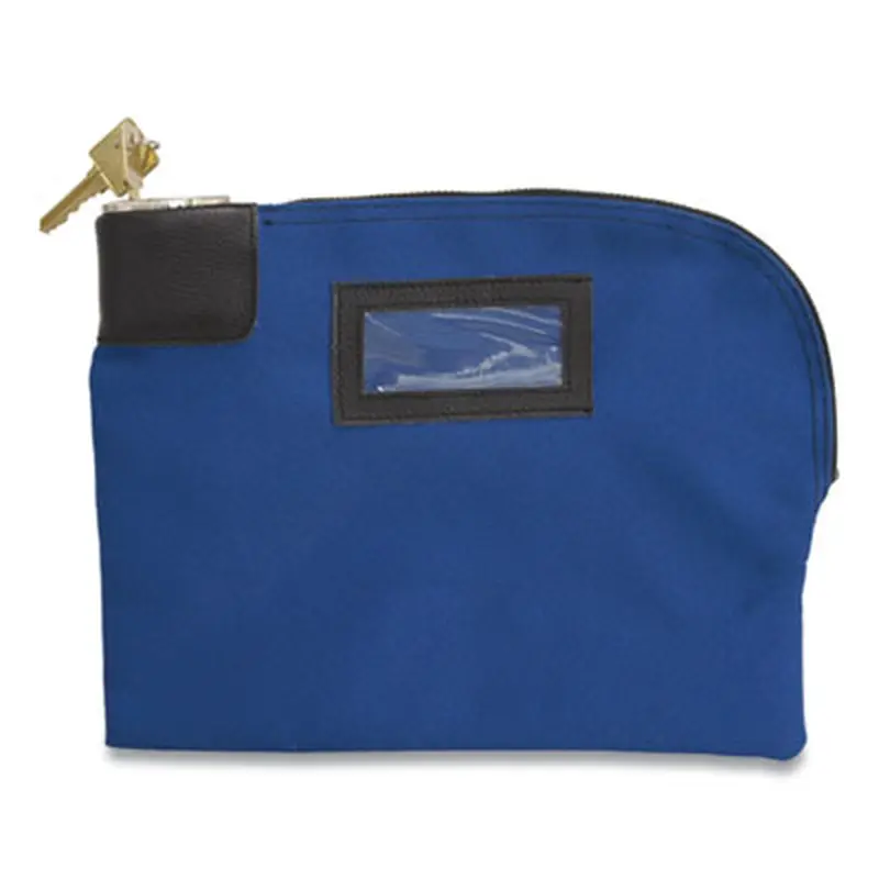Fabric Deposit Bag, Locking, Canvas, 8.5 x 11 x 1, Blue - Cash Bags | CONTROLTEK