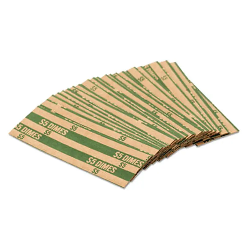 Flat Coin Wrappers, Dimes, $5, 1000 Wrappers/Box - Cash/Coin Wrappers | Pap-R Products