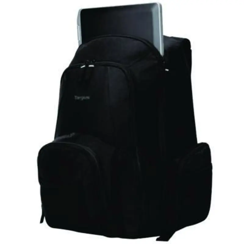 Groove Laptop Backpack, Fits Devices Up to 15.4", Nylon/PVC, 15 x 7 x 18, Black - Book Bags | Targus
