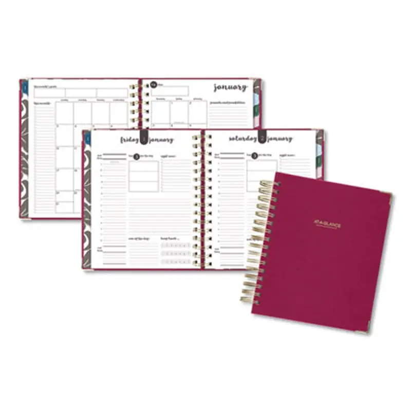 Harmony Daily Hardcover Planner, 8.75 x 7, Berry Cover, 12-Month (Jan to Dec): 2026 - Appointment Books & Planners | AT-A-GLANCE