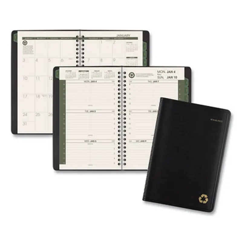 Recycled Weekly Block Format Appointment Book, 8.5 x 5.5, Black Cover, 12-Month (Jan to Dec): 2026 - Appointment Books & Planners | AT-A-GLANCE
