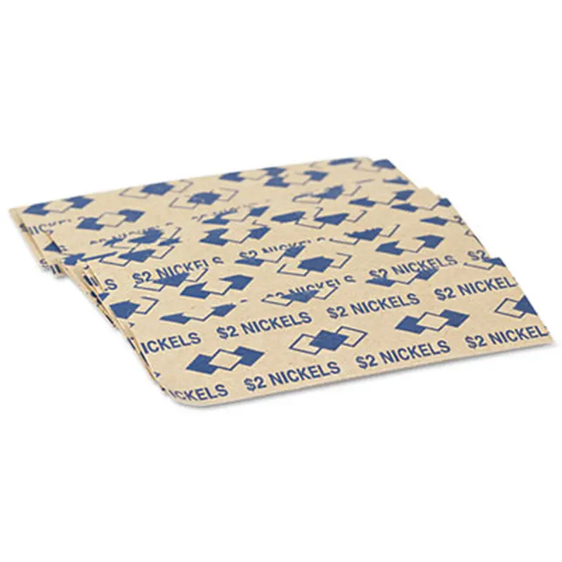 Tubular Coin Wrappers, Nickels, $2, Pop-Open Wrappers, 1000/Pack - Cash/Coin Wrappers | Iconex