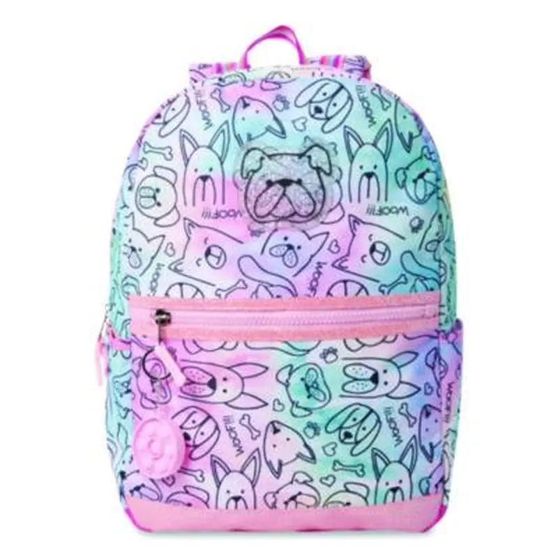Adorable Dogs Life Backpack, 12" x 5" x 16", Tie-Dye Pink/Blue - Book Bags | Accessory Innovations