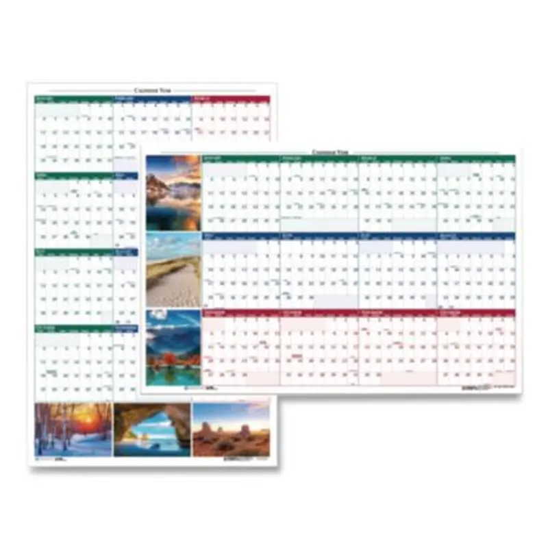 Earthscapes Recycled Reversible/Erasable Yearly Wall Calendar, Nature Photos, 18 x 24, White Sheets, 12-Month (Jan-Dec): 2026 - Wall Calendars | House of Doolittle