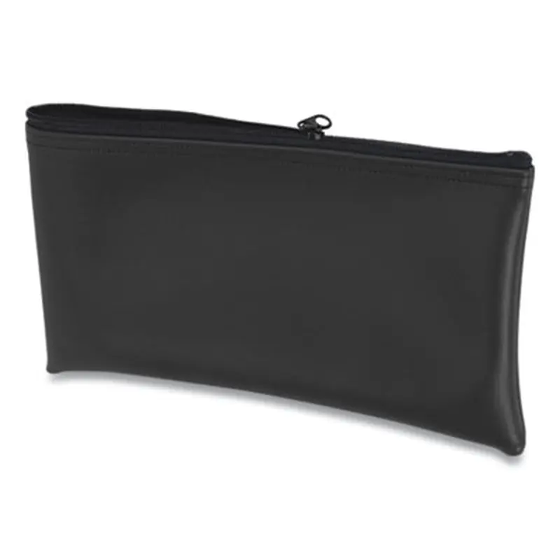 Fabric Deposit Bag, Vinyl, 6 x 11 x 1, Black - Cash Bags | CONTROLTEK