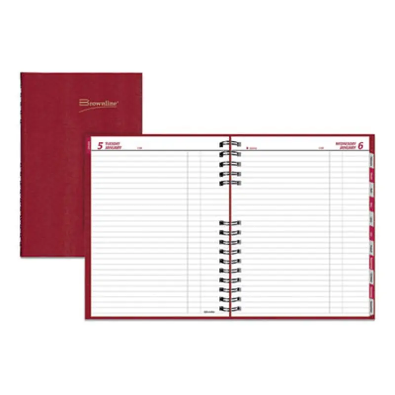 CoilPro Daily Planner, 10 x 7.88, Red Cover, 12-Month (Jan to Dec): 2026 - Appointment Books & Planners | Brownline