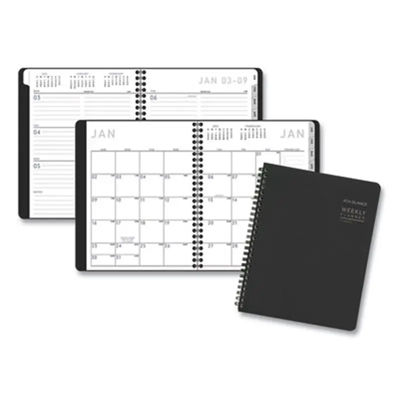 Contemporary Lite Weekly/Monthly Planner, 8.75 x 7, Black Simulated Leather Cover, 12-Month (Jan to Dec): 2026 - Appointment Books & Planners | AT-A-GLANCE