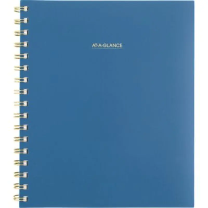 Harmony Weekly/Monthly Poly Planner, 8.88 x 7.69, Blue/Gold Cover, 13-Month: Jan 2026 to Jan 2027 - Appointment Books & Planners | AT-A-GLANCE