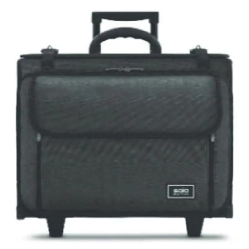 Morgan Recycled Rolling Catalog Case, Fits Devices Up to 17.3", 18.13 x 7.13 x 13.5, Black/Gray - Cases | Solo