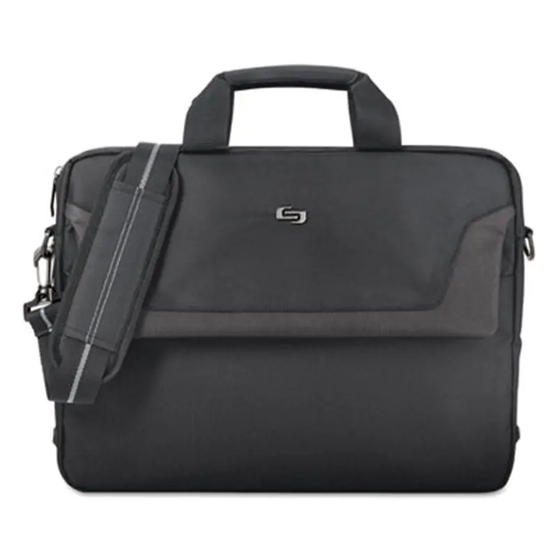 Pro Slim Brief, Fits Devices Up to 16", Polyester, 15.5 x 2 x 11.5, Black - Laptop & Tablet Bags | Solo