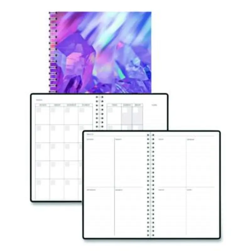 Recycled Non-Dated Monthly/Weekly Planner, Crystals, Blue/Pink/White Cover, Undated - Appointment Books & Planners | House of Doolittle