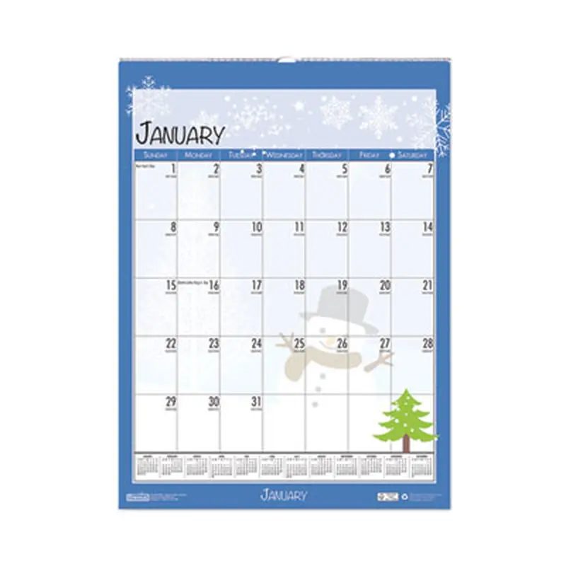 Recycled Seasonal Wall Calendar, Illustrated Seasons Artwork, 12 x 16.5, 12-Month (Jan to Dec): 2026 - Wall Calendars | House of Doolittle