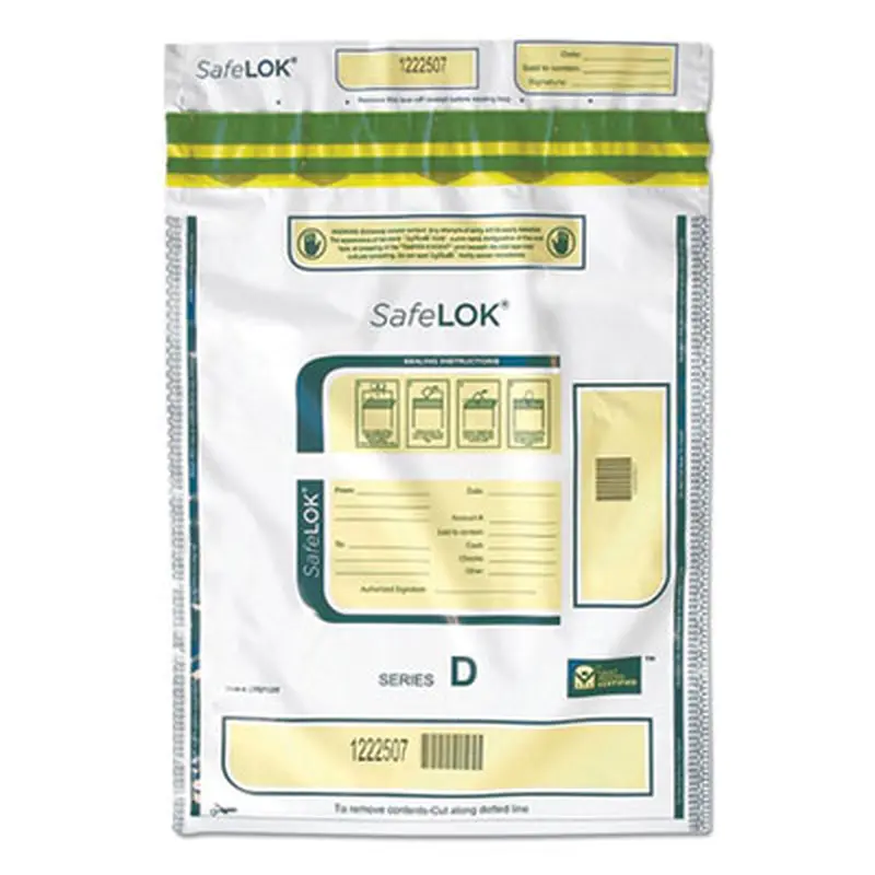 Series D Deposit Bags, 12 x 16, White, 100/Pack - Cash Bags | SafeLOK