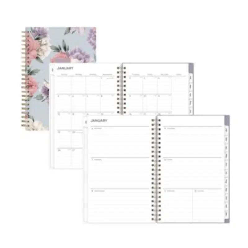 Tula Weekly/Monthly Planner, Floral Artwork, 8" x 5", Purple/Pink/White Cover, 12-Month (Jan to Dec): 2026 - Appointment Books & Planners | Blue Sky