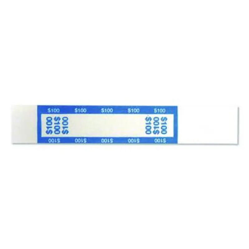 Currency Straps, $100, Self-Adhesive, 1,000/Pack - Cash/Coin Wrappers | CONTROLTEK