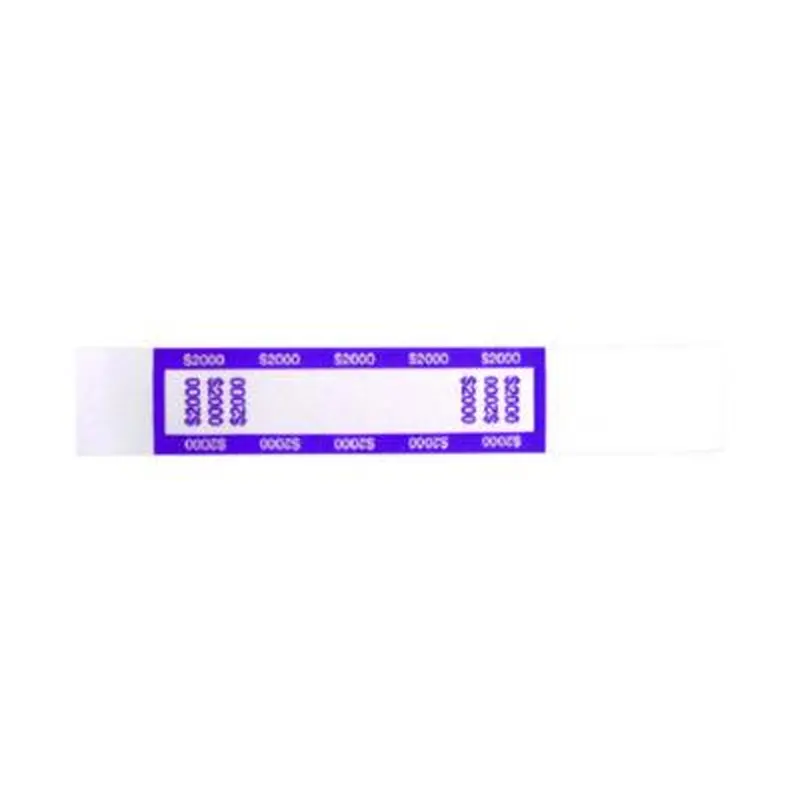 Currency Straps, $20 Bill, $2,000, Self-Adhesive, 1,000/Pack - Cash/Coin Wrappers | CONTROLTEK