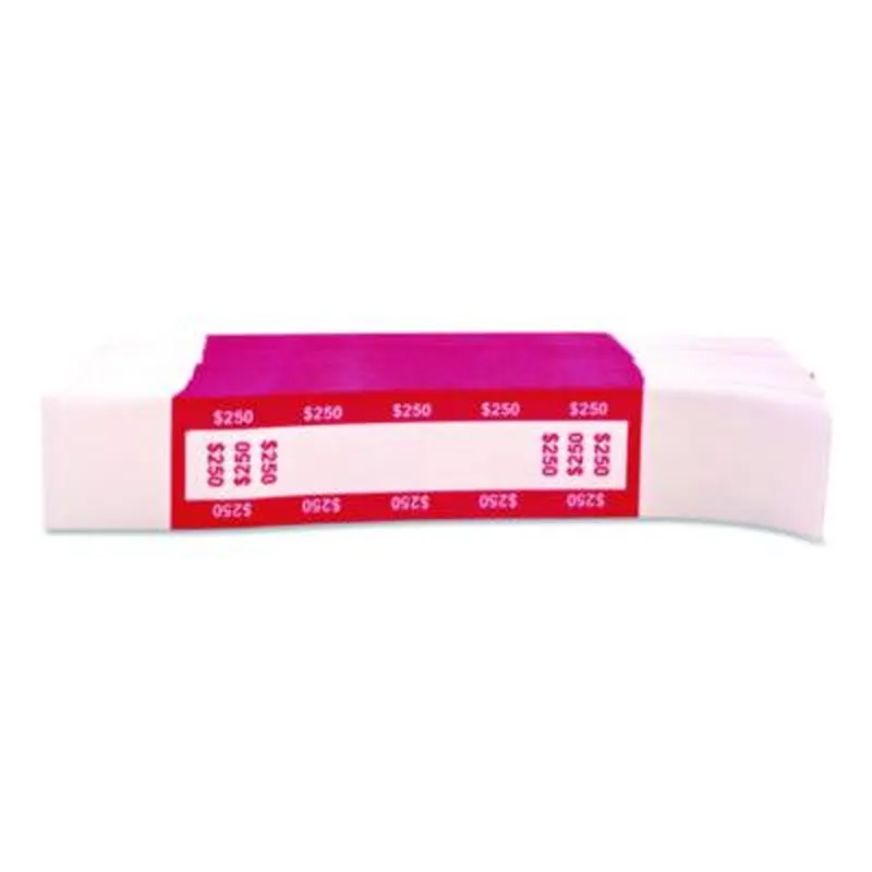 Currency Straps, $250, Self-Adhesive, 1,000/Pack - Cash/Coin Wrappers | CONTROLTEK