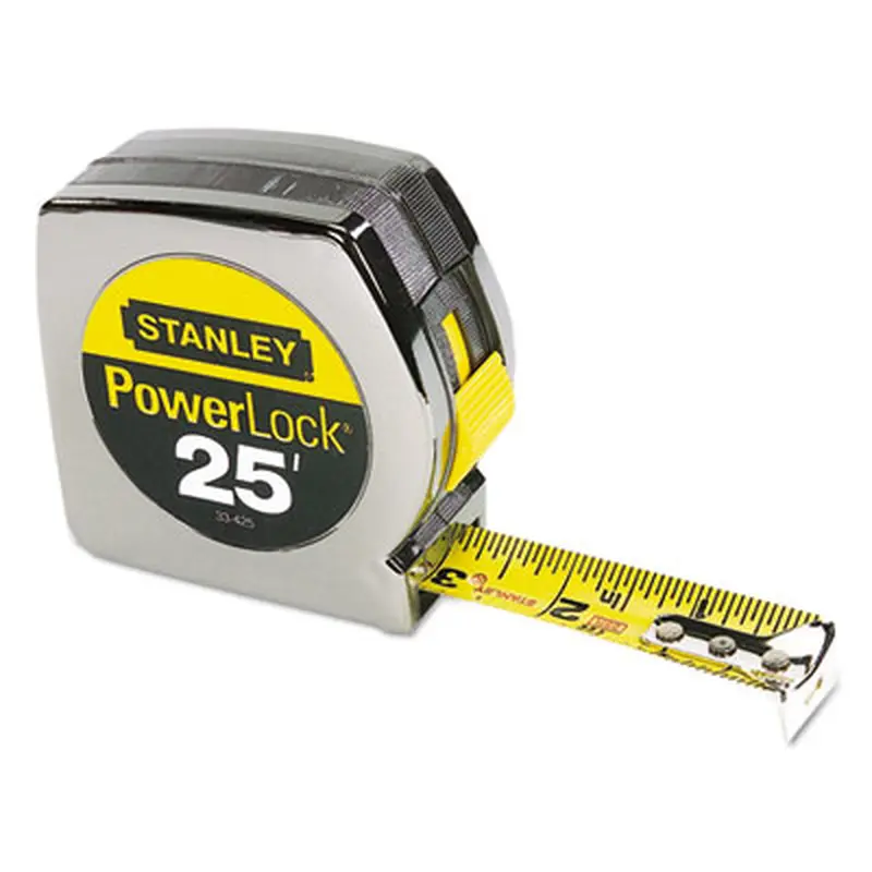 Powerlock II Power Return Rule, 1" x 25 ft, Chrome/Yellow - Tape Measures | Stanley