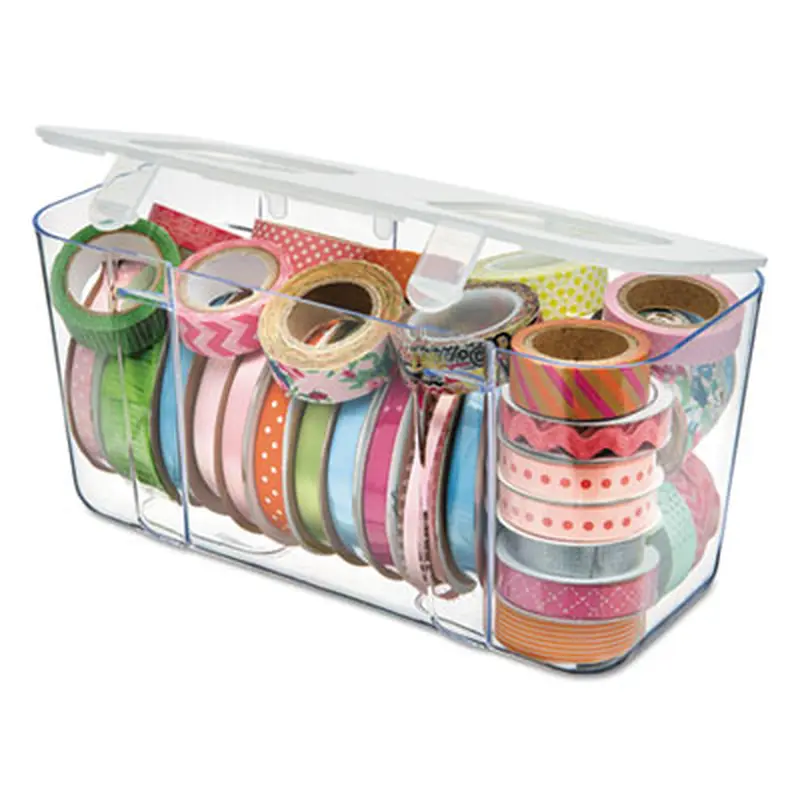 Stackable Caddy Organizer, Medium, Plastic, 8.8 x 4 x 4.38, White - Desktop Supplies Organizers | deflecto