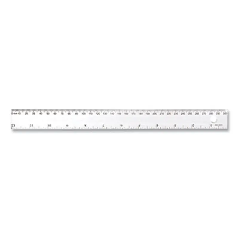 Transparent Shatter-Resistant Plastic Ruler, Standard/Metric, 12" Long, Clear - Rulers | Westcott