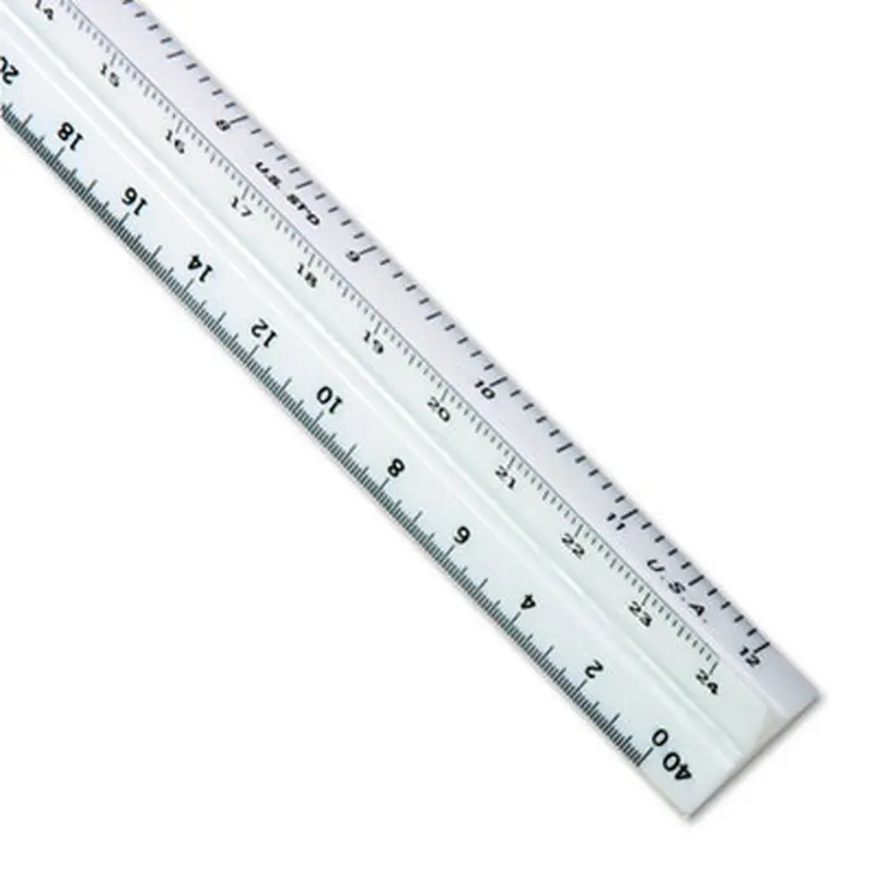 Triangular Scale Plastic Engineers Ruler, 12" Long, White - Rulers | Staedtler