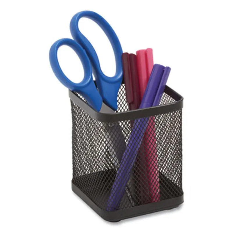 Wire Mesh Pencil Holder, 3.46 x 3.46 x 4.33, Black - Pen & Pencil Cups | TRU RED