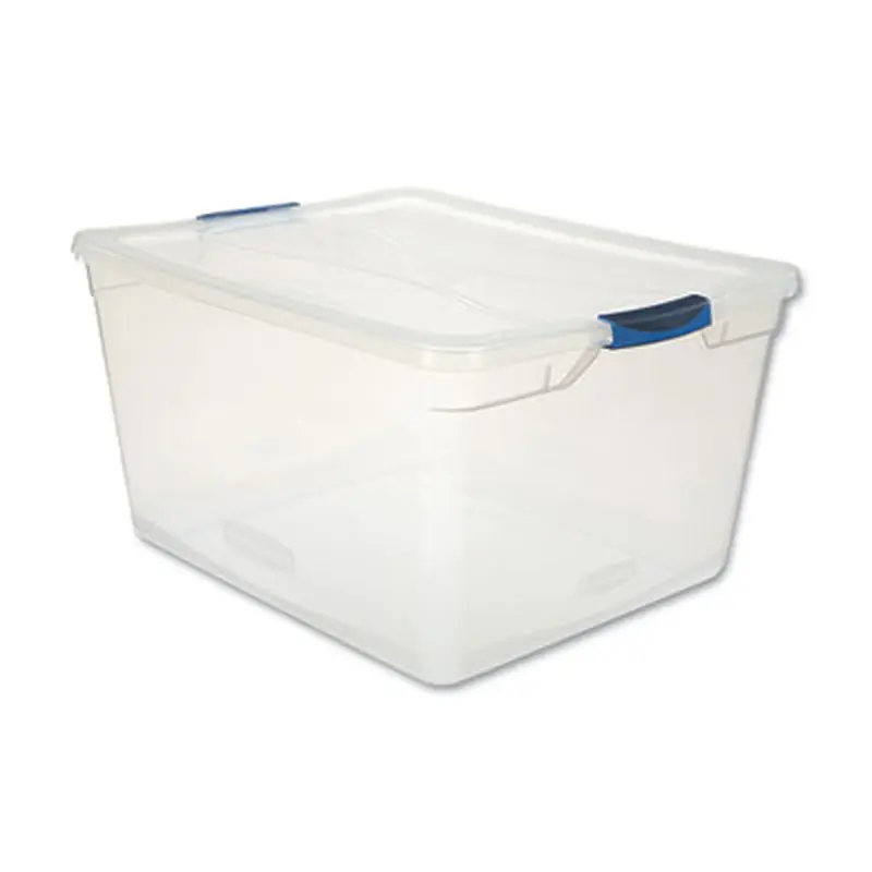 Clever Store Basic Latch-Lid Container, 17.75 gal, 18.63" x 23.5" x 12.25", Clear - General Purpose Storage Bins | Rubbermaid