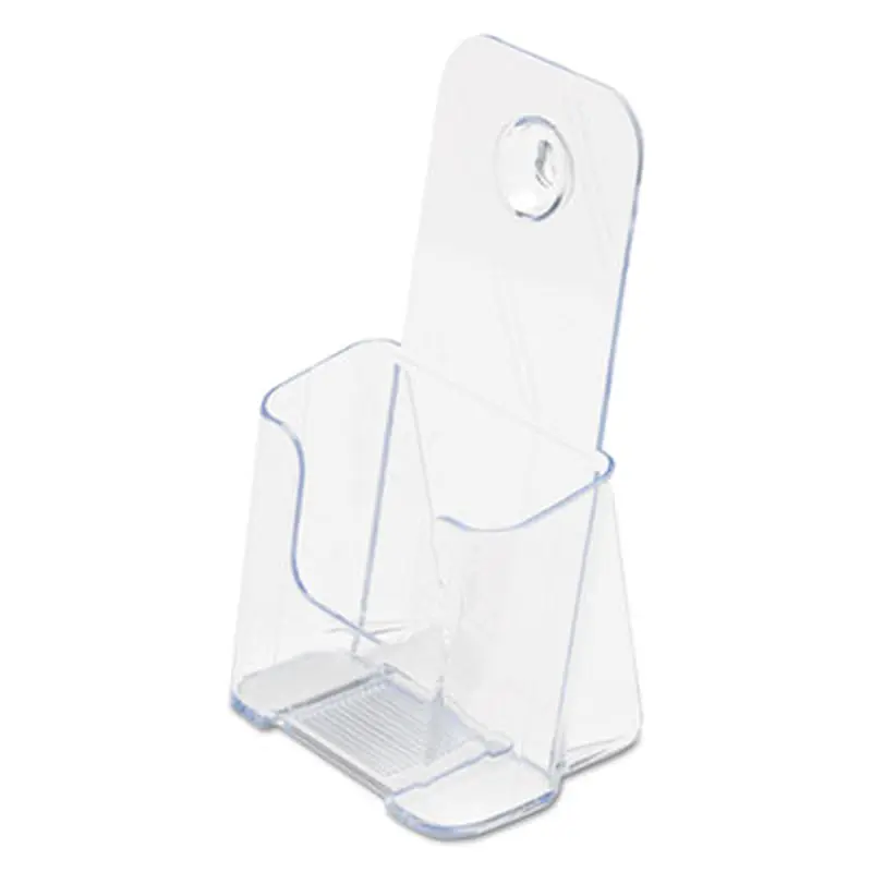 DocuHolder for Countertop/Wall-Mount, Leaflet Size, 4.25w x 3.25d x 7.75h, Clear - Literature Racks & Displays | deflecto