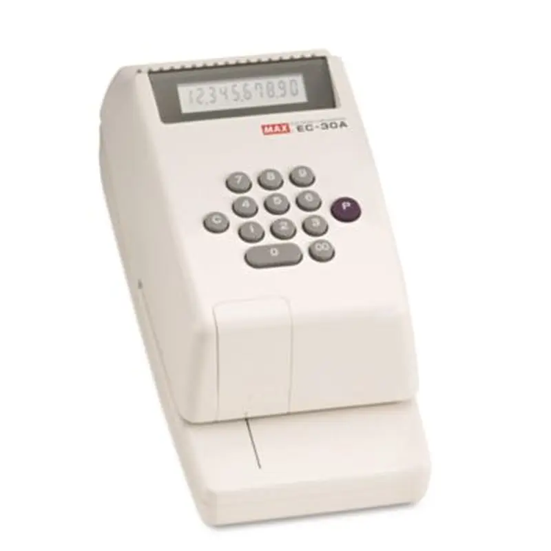 Electronic Checkwriter, 10-Digit, 4.38 x 9.13 x 3.75 - Check Writers | MAX