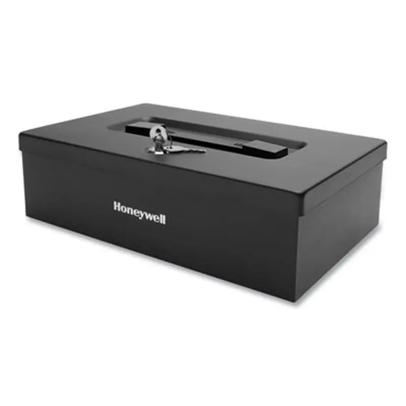 Fire Resistant Steel Security Box with Key Lock, 12.7 x 8.8 x 4.1, Black - Safes | Honeywell