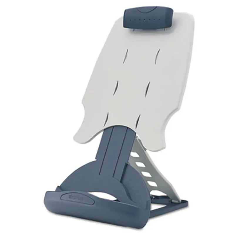 InSight Adjustable Book Copyholder, 50 Sheet Capacity, Metal, Midnight Blue/Gray - Copyholders | Kensington