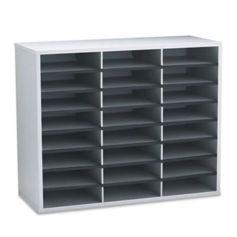 Literature Organizer, 24 Letter Compartments, 29 x 11.88 x 23.44, Dove Gray - Literature Sorters | Fellowes