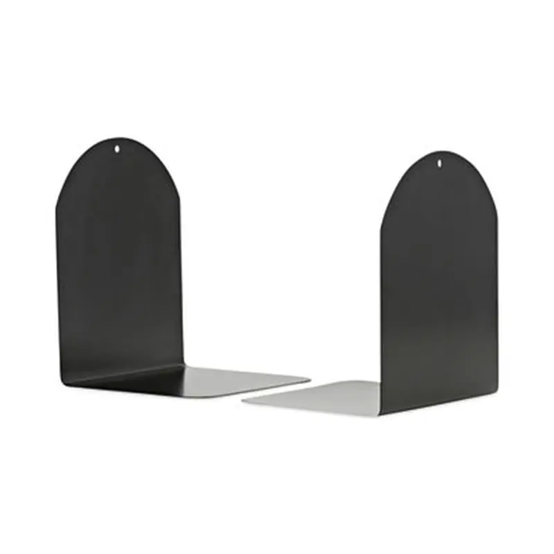 Magnetic Bookends, Magnetic Base, 6 x 5 x 7, Metal, Black, Pair - Book Ends | Universal
