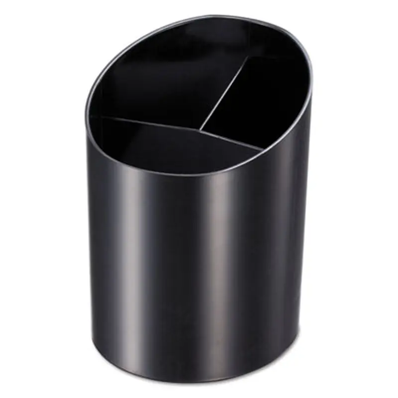 Recycled Big Pencil Cup, Plastic, 4.25 x 4.5 x 5.75, Black - Pen & Pencil Cups | Officemate