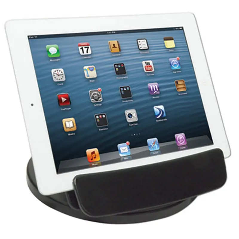 Rotating Desktop Tablet Stand, Black - Mobile Device & Laptop Stands | Kantek