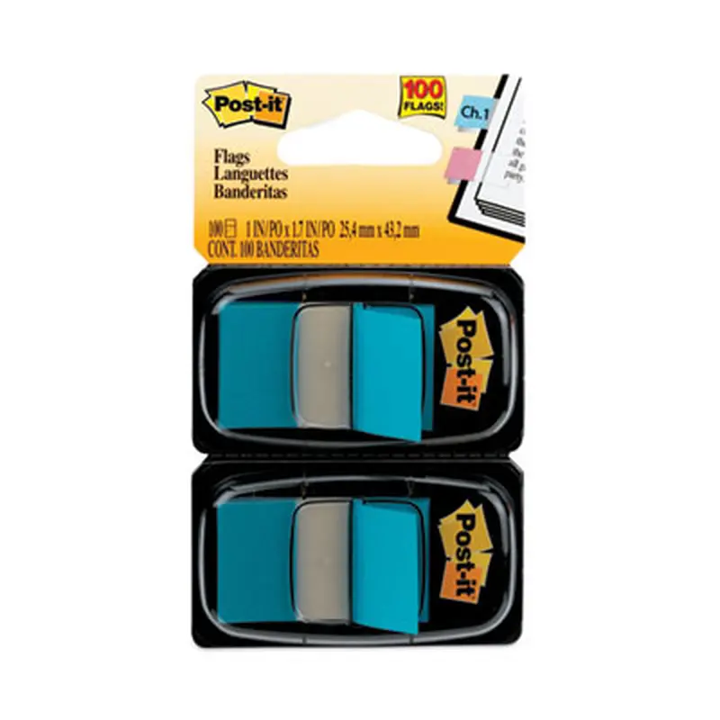 Standard Page Flags in Dispenser, Blue, 50 Flags/Dispenser, 2 Dispensers/Pack - Page Flags | Post-it Flags