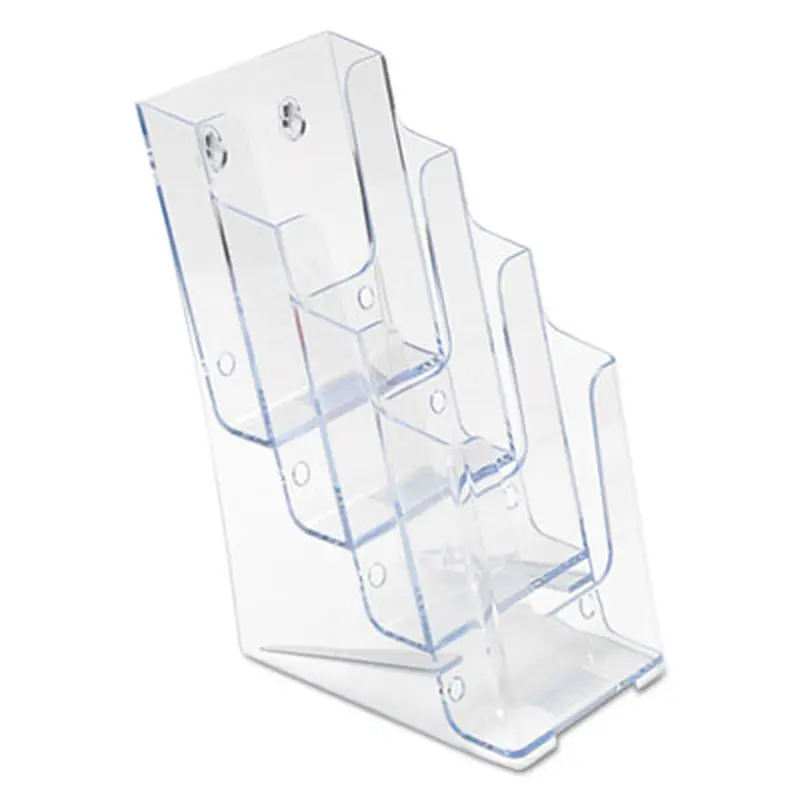 4-Compartment DocuHolder, Leaflet Size, 4.88w x 6.13d x 10h, Clear - Literature Racks & Displays | deflecto