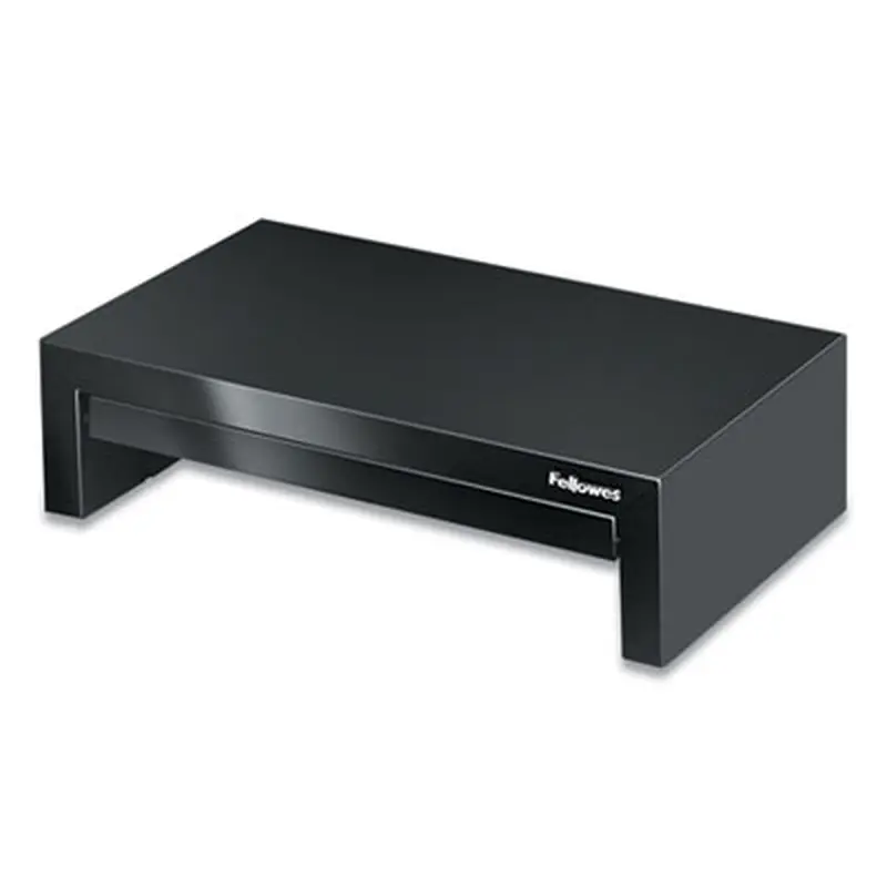 Designer Suites Monitor Riser, For 21" Monitors, 16" x 9.38" x 4.38" to 6", Black Pearl, Supports 40 lbs - Monitor Stands | Fellowes