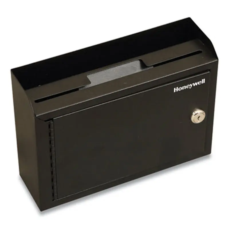 Drop Box Safe with Keys, 9.9 x 3 x 7.1, 0.12 cu ft, Black - Safes | Honeywell