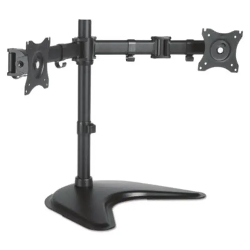 Dual Monitor Articulating Desktop Stand, For 13" to 27" Monitors, 32" x 13" x 17.5", Black, Supports 18 lb - Monitor Stands | Kantek