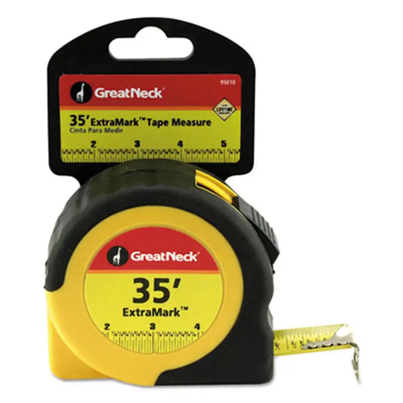 ExtraMark Tape Measure, 1" x 35 ft, Steel, Orange/Black - Tape Measures | Great Neck