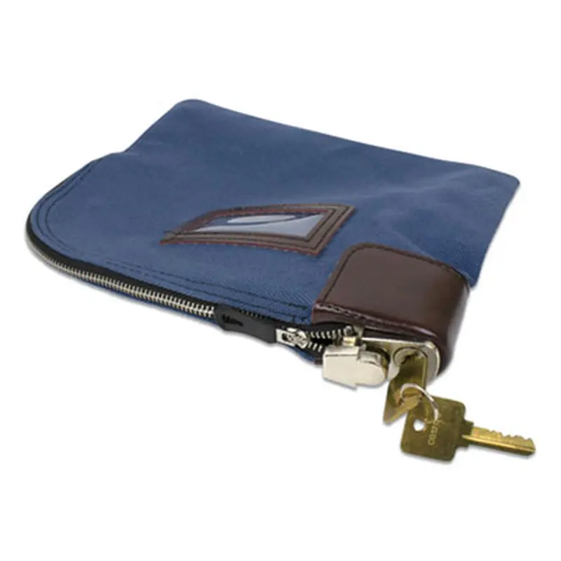 Fabric Deposit Bag, Locking, 8.5 x 11 x 1, Nylon, Blue - Cash Bags | CONTROLTEK