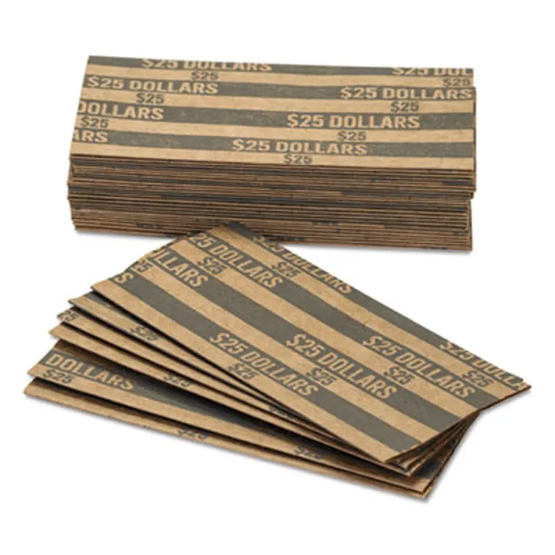 Flat Coin Wrappers, Dollar Coin, $25, Pop-Open Wrappers, 1000/Box - Cash/Coin Wrappers | Pap-R Products