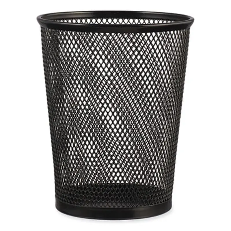 Jumbo Steel Mesh Pencil Cup, 4.38" Diameter x 5.38"h, Black - Pen & Pencil Cups | Universal
