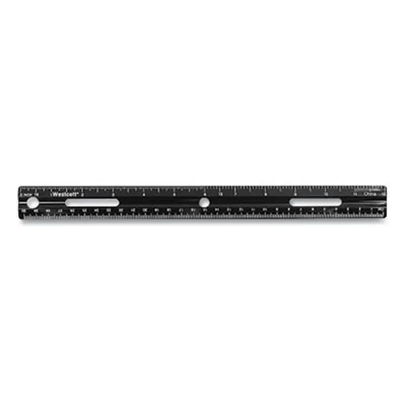 KleenEarth Recycled Ruler, Standard/Metric, 12" Long, Plastic, Black - Rulers | Westcott