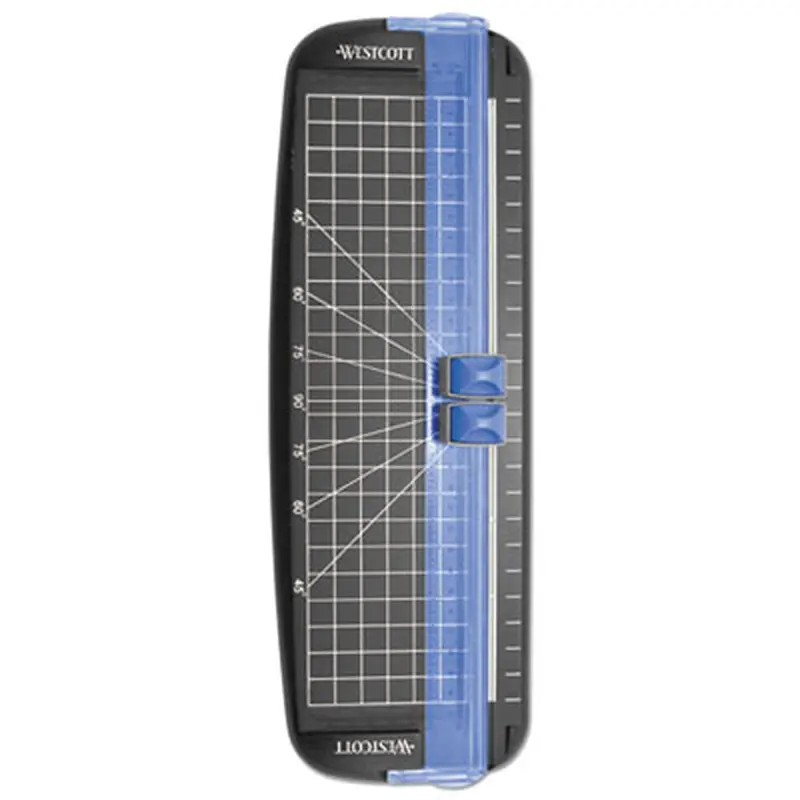 Multi-Purpose Personal Trimmer, 10 Sheets, 12" Cut Length, Plastic Base, 6.38 x 12 - Paper Cutters & Trimmer Boards | Westcott