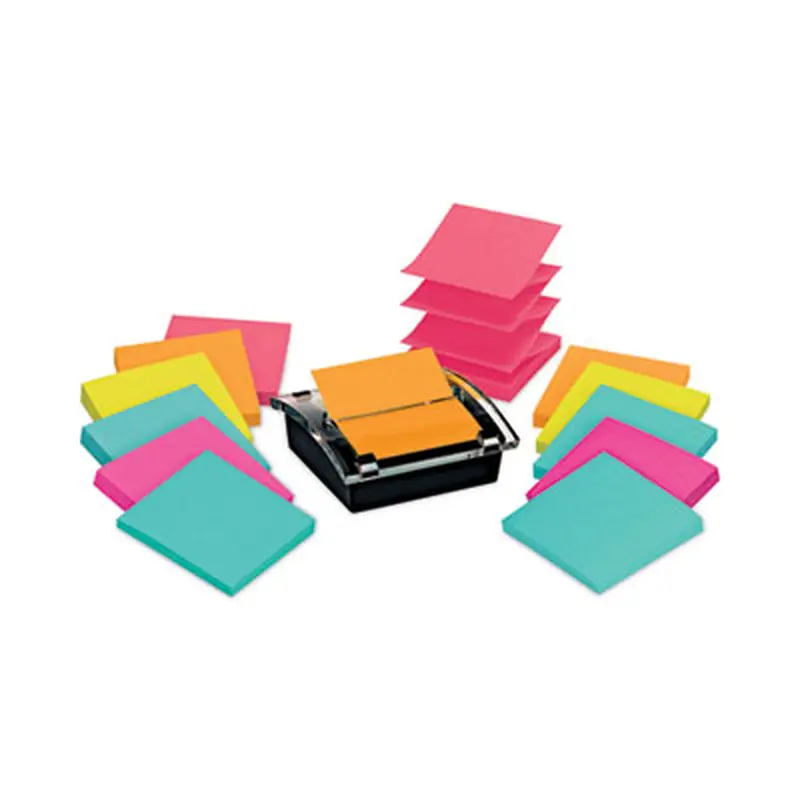 Pop-up Dispenser Value Pack, For 3 x 3 Pads, Black/Clear, Includes (12) Marrakesh Rio de Janeiro Super Sticky Pop-up Pad - Sticky Note Dispensers | Post-it Pop-up Notes Super Sticky