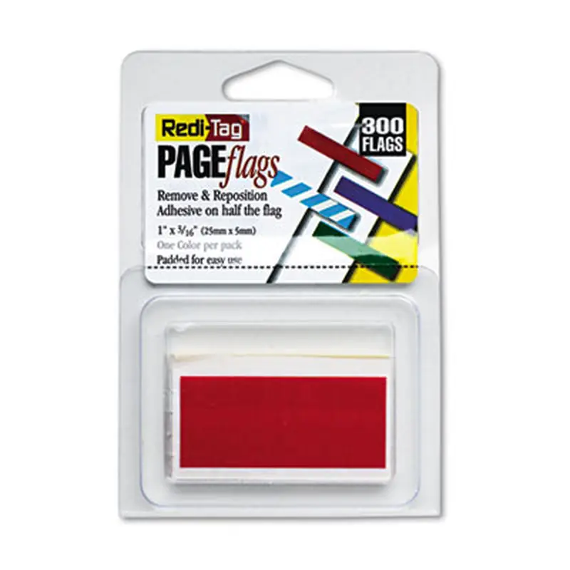Removable/Reusable Page Flags, Red, 300/Pack - Page Flags | Redi-Tag