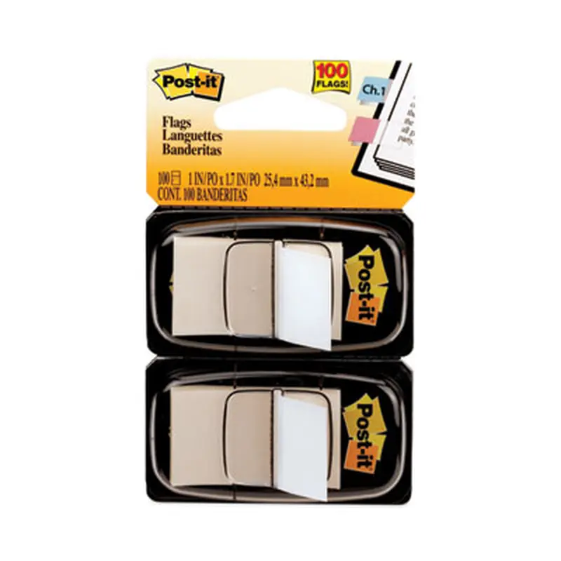 Standard Page Flags in Dispenser, White, 50 Flags/Dispenser, 2 Dispensers/Pack - Page Flags | Post-it Flags